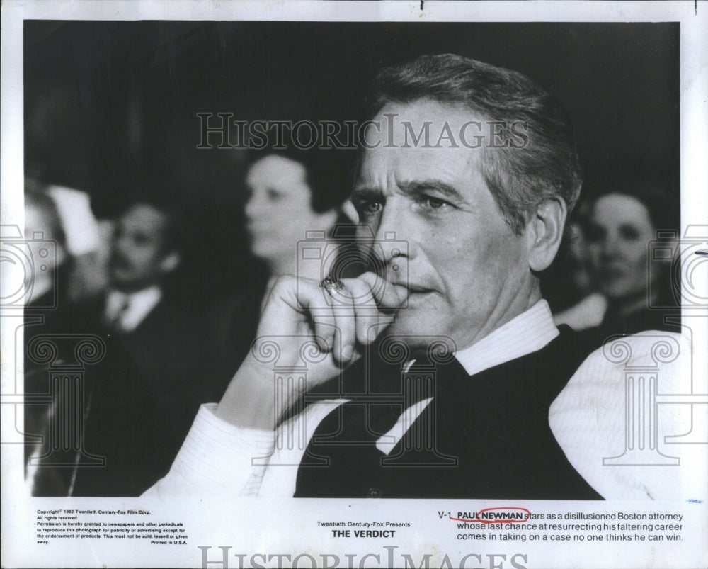 1984 Press Photo Paul Newman, attorney in &quot;The Verdict&quot;