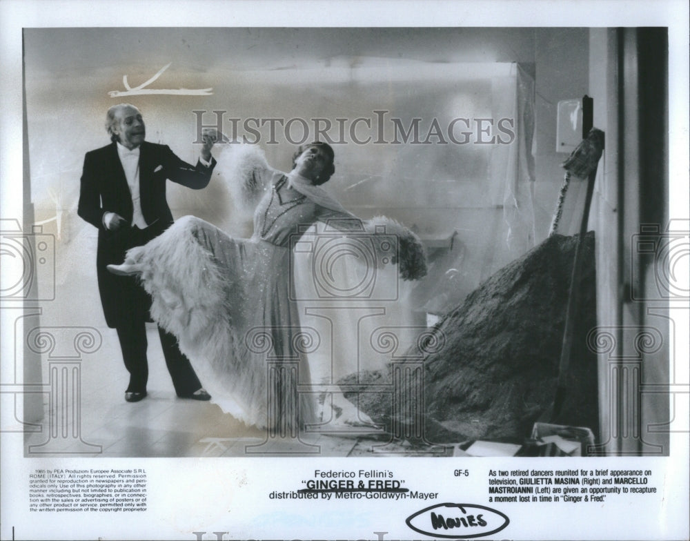 1986 Press Photo &quot;GINGER &amp;FRED&quot; Fellini film