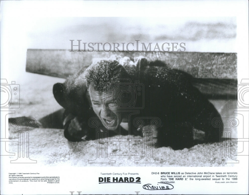 Press Photo Die Hard 2 Renny Harlin Bruce Willis Dennis