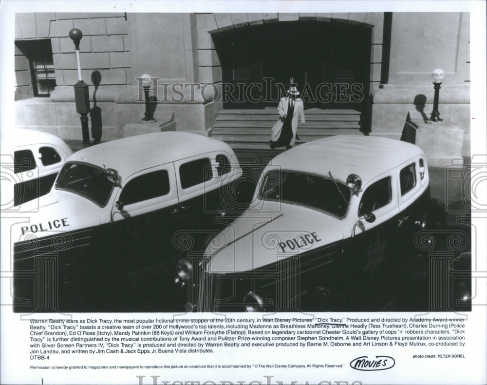 1990 Press Photo Warren Beatty stars as Dick Tracy