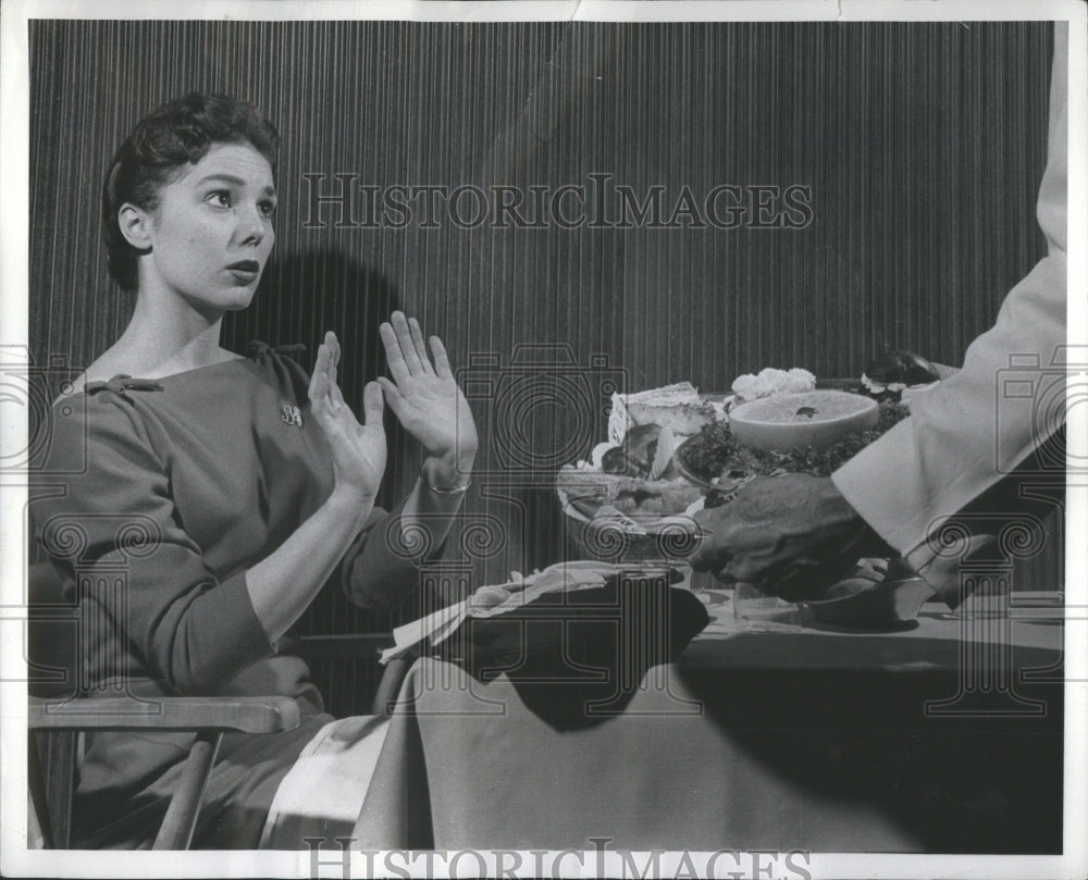 1959 Press Photo Slim Chicks Heavy Calories Dishes