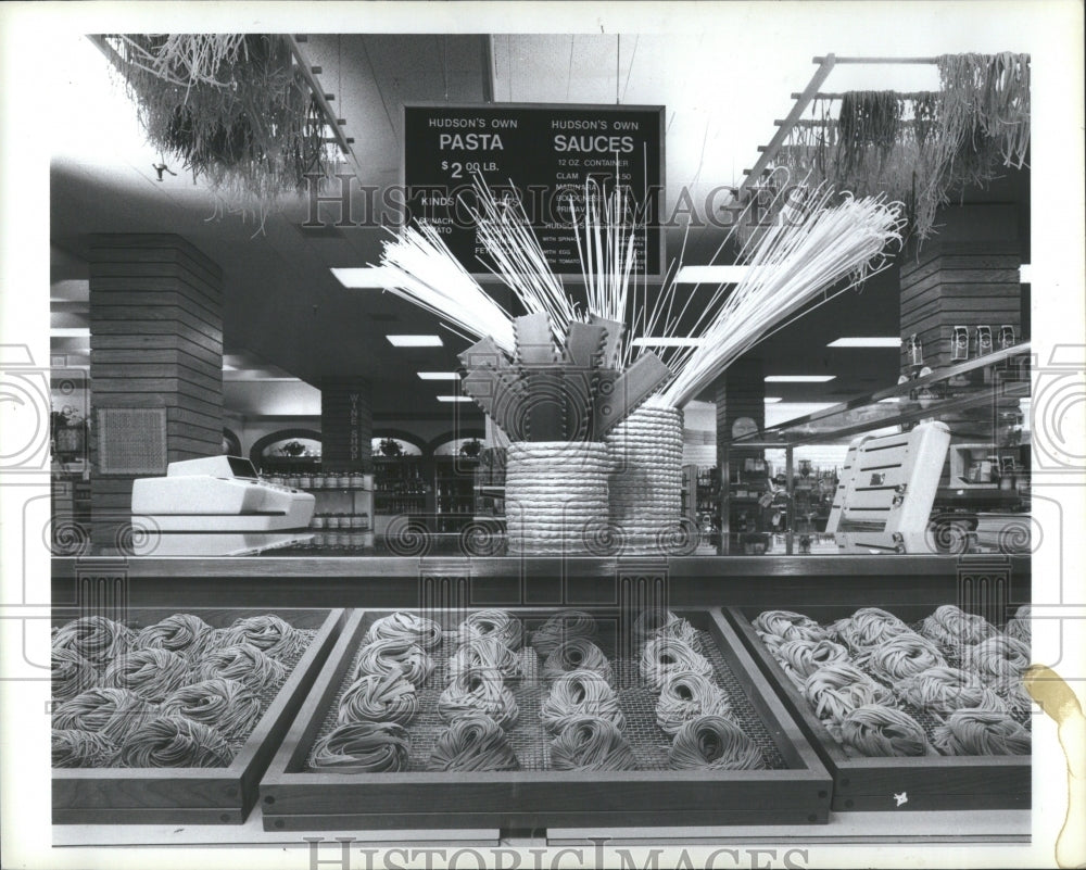 1981 Press Photo Different kind on pasta in display