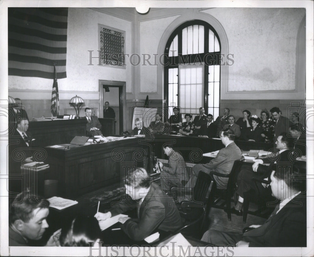 1950 Press Photo Court Oceans Boston Trial Recorder