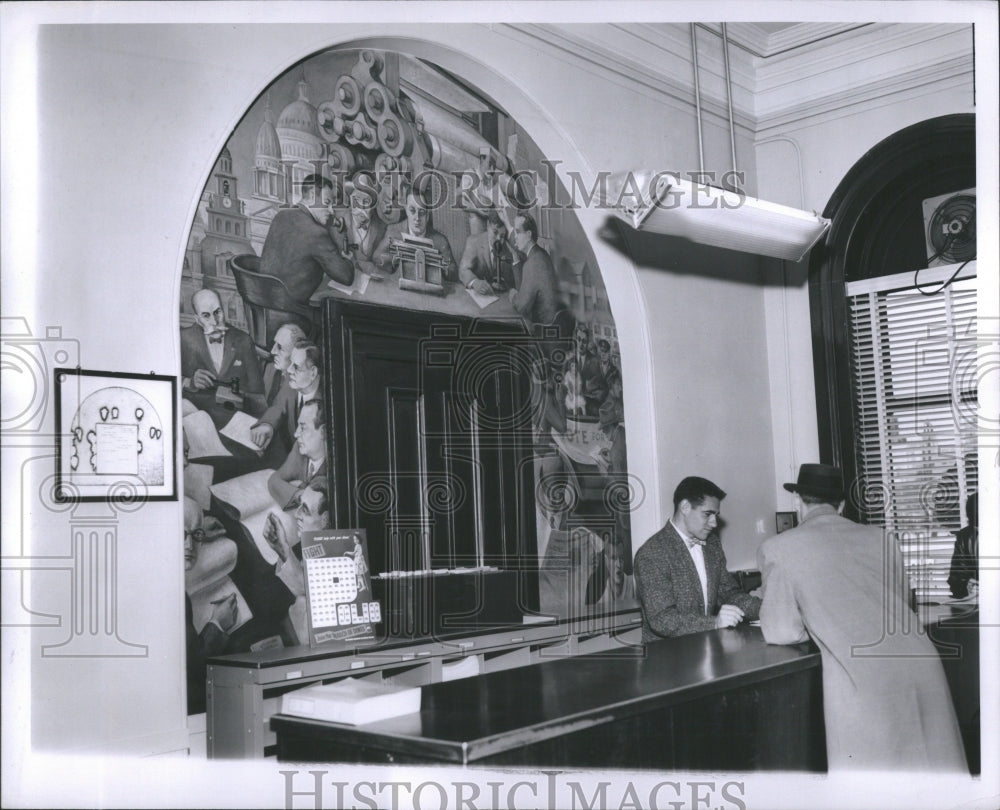 1958 Press Photo Oxd Eitytall Interior Wall Art Peoples