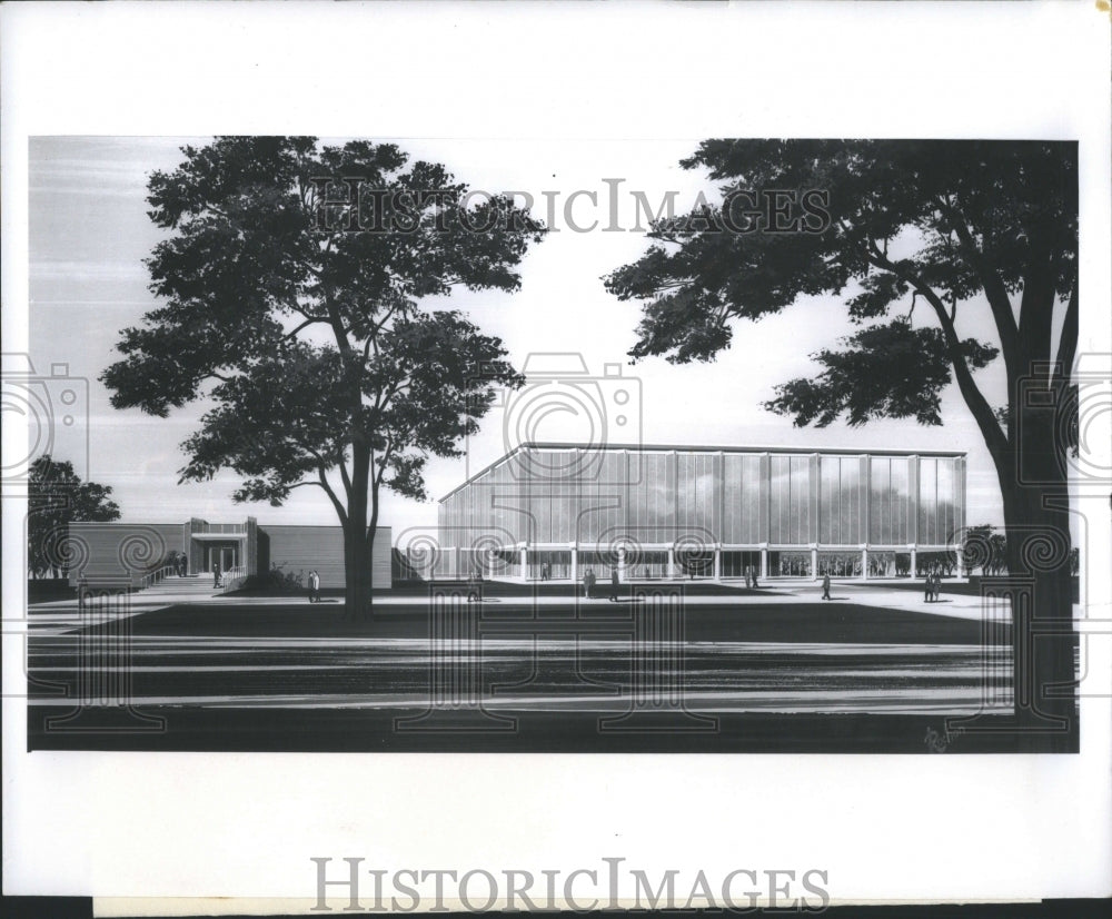 1960 Press Photo Eugene C Eppley Center Michigan Stat