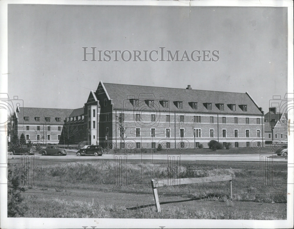 1939 Press Photo Men Dormitory College Building