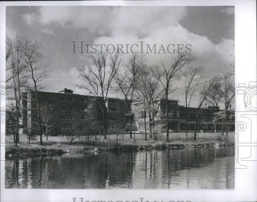 1955 Press Photo Michigan State College Shaw Hall