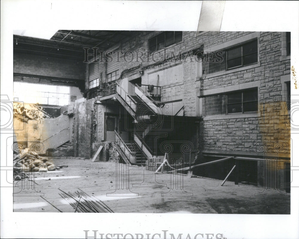 1985 Press Photo Highland Community College Burned