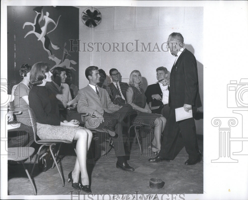 1963 Press Photo C Delmar University Director Students