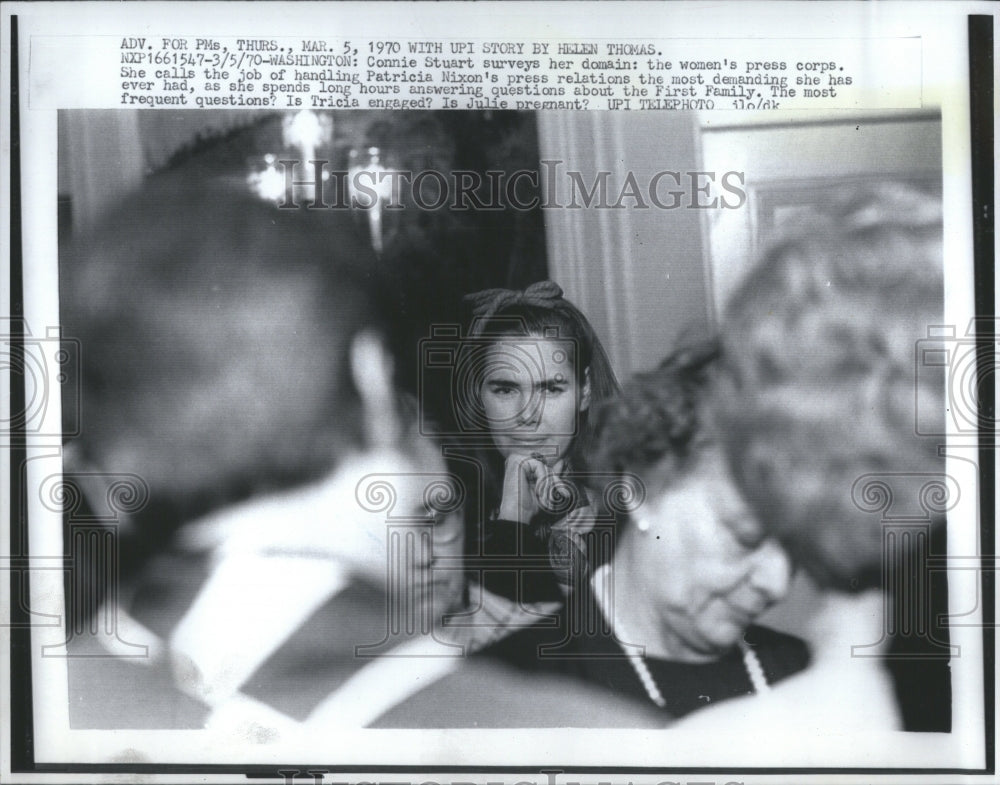 1970 Press Photo Connie Stuart Domain Press Corps Call