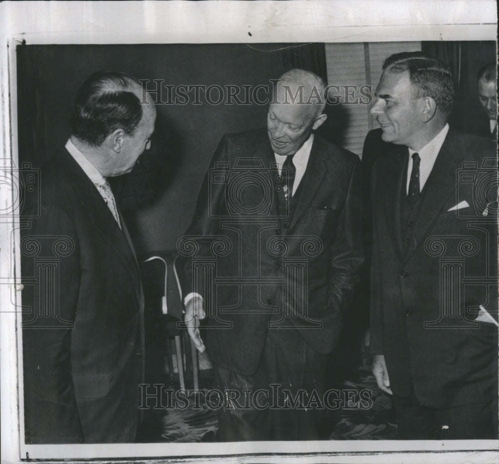 1958 Press Photo Pres Eisenhower and Adlai Stevenson