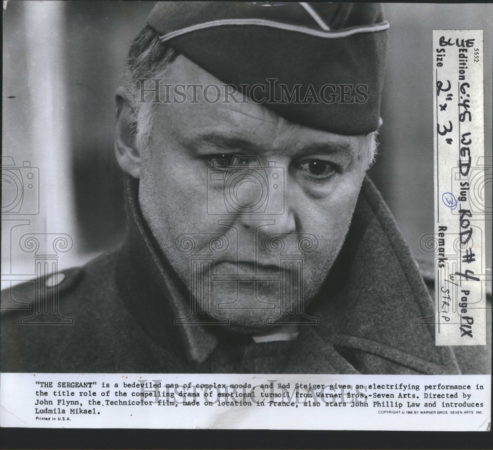 1969 Press Photo Rod Steiger in &quot;The Sergeant&quot;