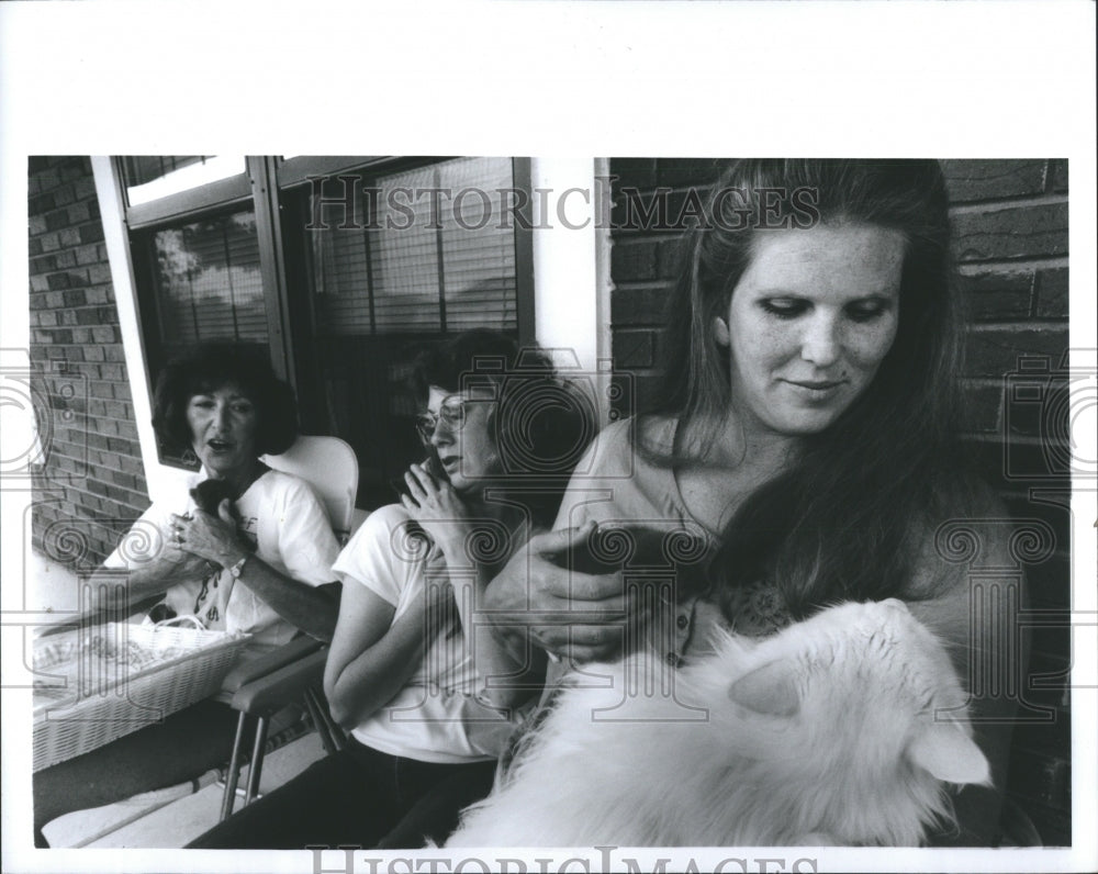 1991 Press Photo Cat rescuers at Metro Beach Metropark