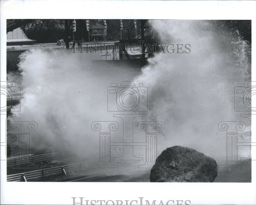 1994 Press Photo Irol Eagle Rollar Coaster Farmer Wave