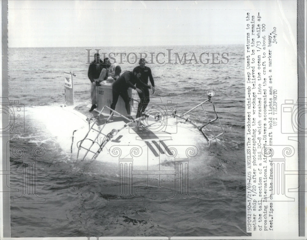 1969 Press Photo The Lockheed mini-sub Deep Quest