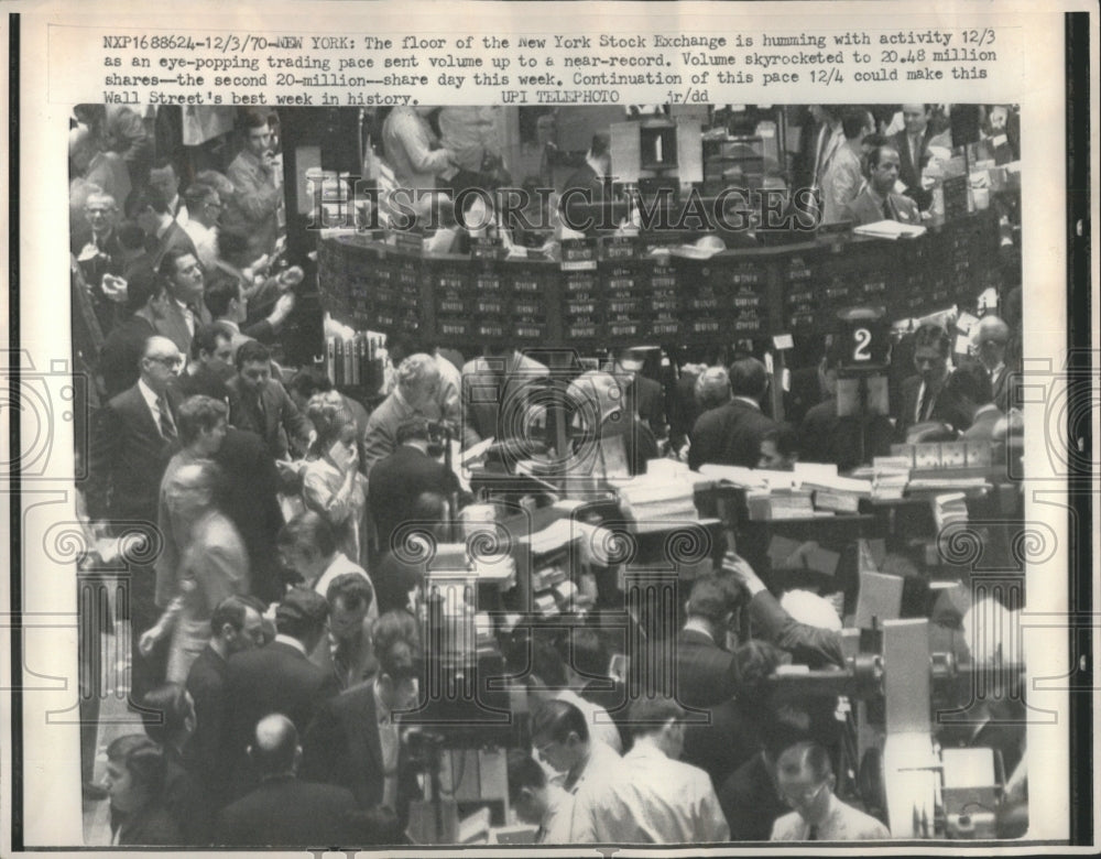 1970 Press Photo The New York Stock Exchange