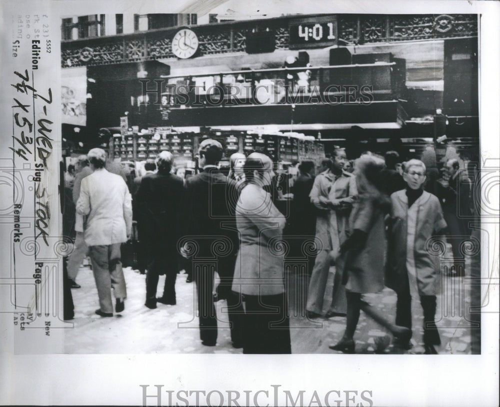 1974 Press Photo The New York Stock Exchange