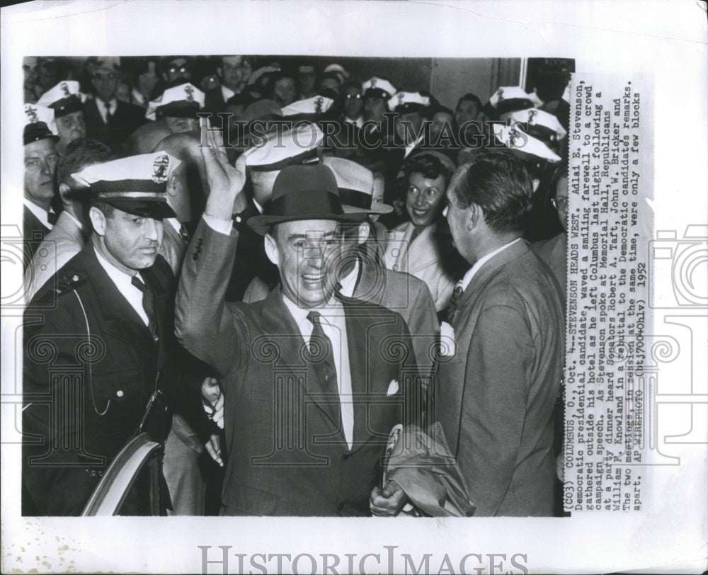 1952 Press Photo Democratic Candadates t Columbus hotel