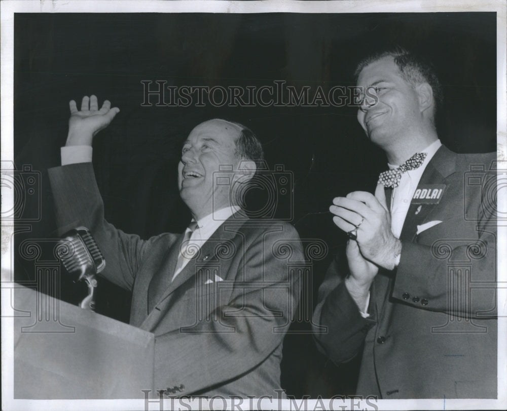 1956 Press Photo Adlai Stevenson &amp; Governor Williams