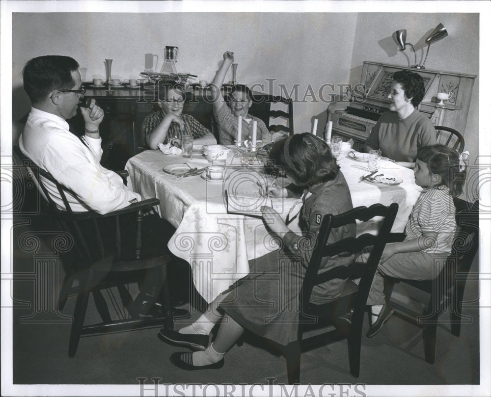 1959 Press Photo Family meetings every Monday night