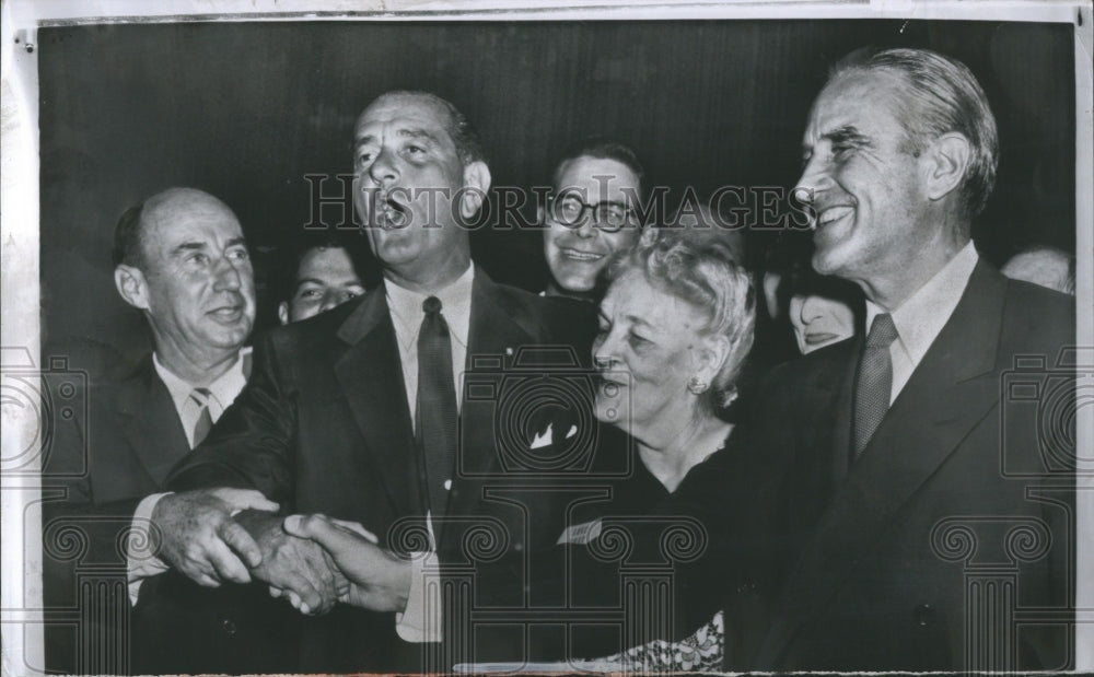 1956 Press Photo Adlai Stevenson Lyndon Johnson &amp; Mom