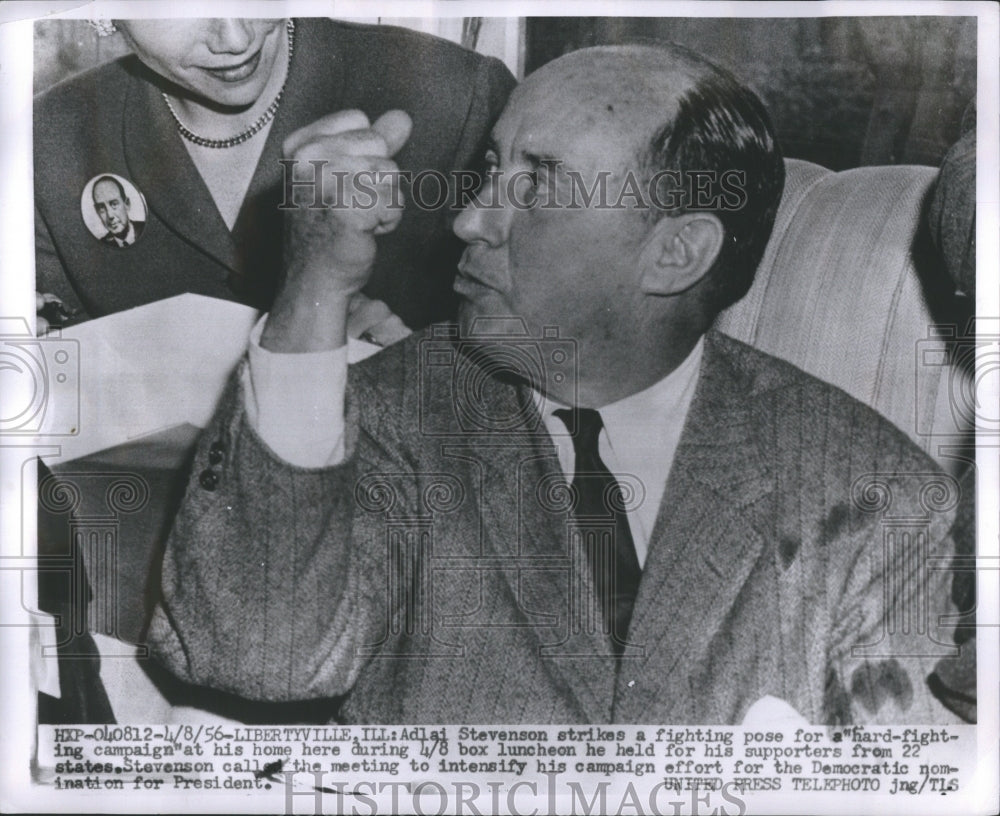 1956 Press Photo Stevenson married Ellen Borden famil