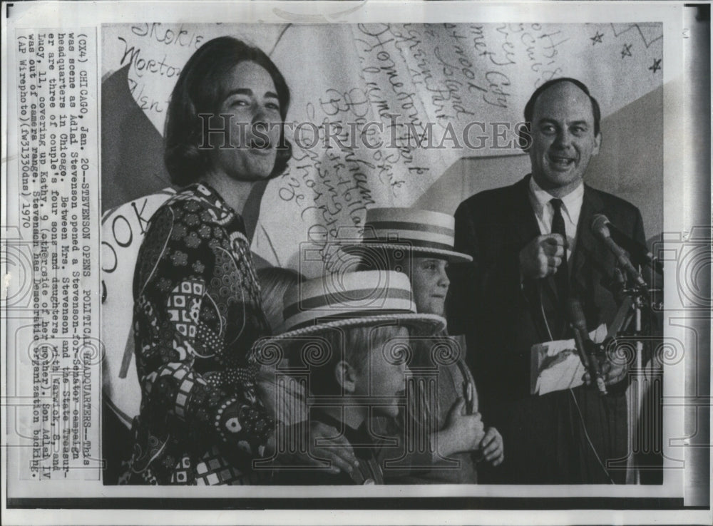 1970 Press Photo Stevenson Opens Political Head Quarter