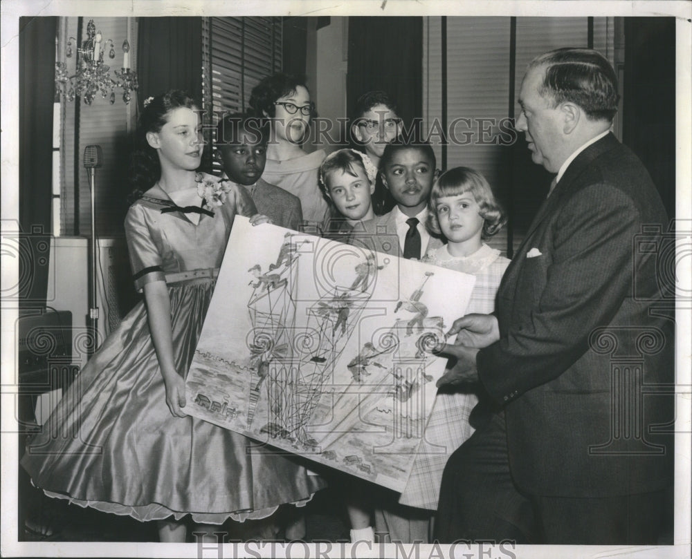 1958 Press Photo Hyde Park Community cleanup Art poster