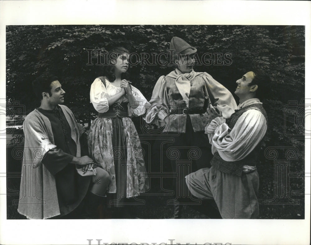 1968 Press Photo Actors from as you like it.