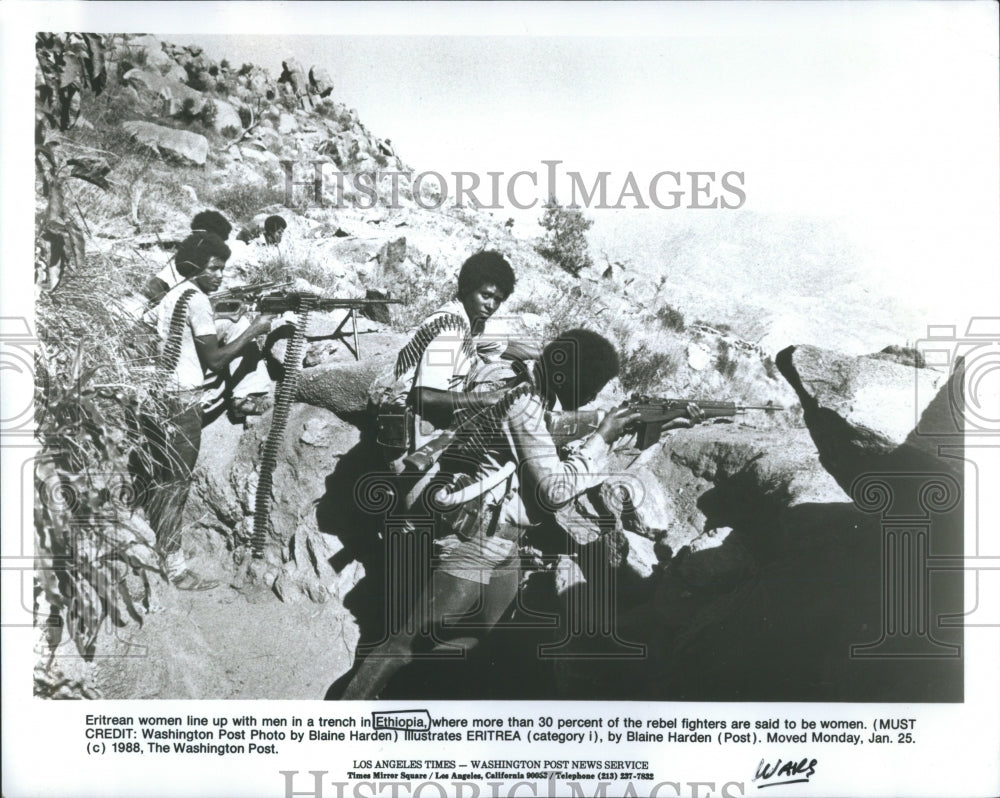 1988 Press Photo Eritrean women rebel fighters