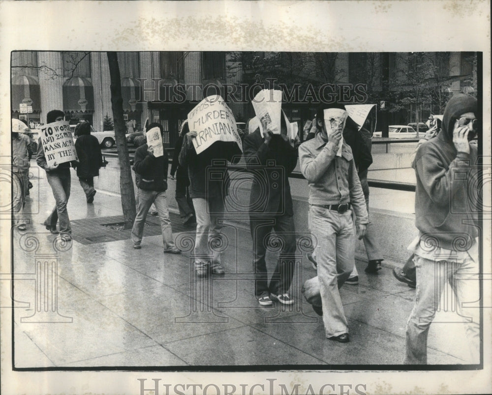 1976 Press Photo Iranian US Students Protest Hancock