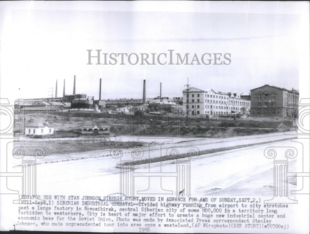 1956 Press Photo Sibera highway from airport to city