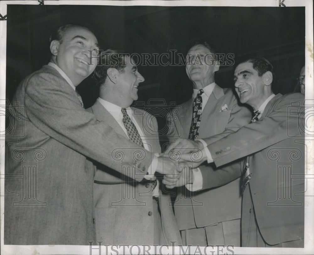 1950 Press Photo Atty Chas Bellows Richard Devine