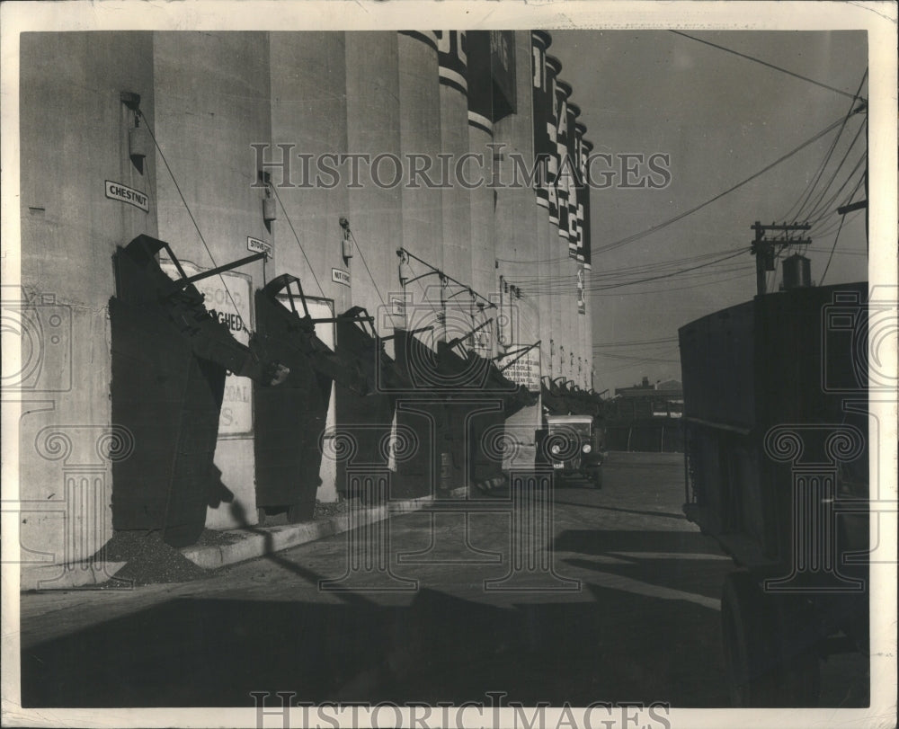 1938 Press Photo Storing Coal Silos