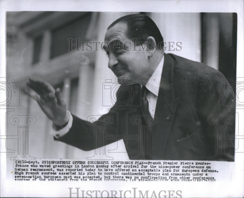 1954 Press Photor Fench Premier Pierre Conformance