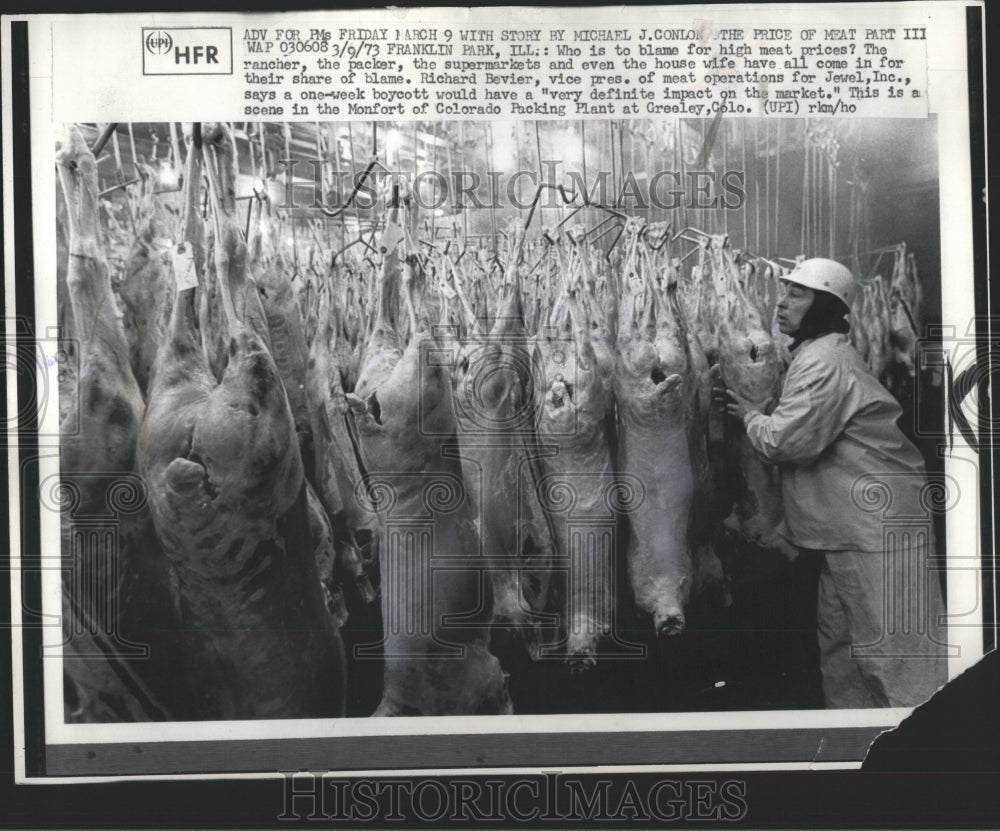 1973 Press Photo Meat Organs Anglo Sphere Industry