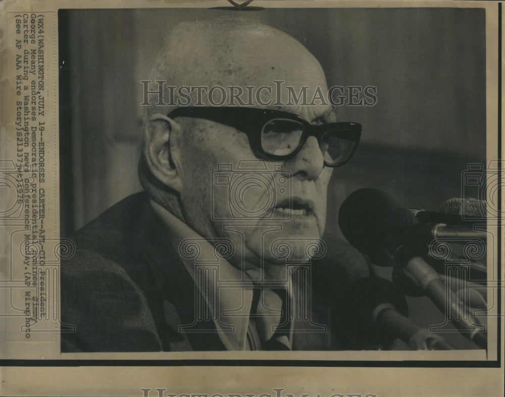 1976 Press Photo George Meany American Federation AFL