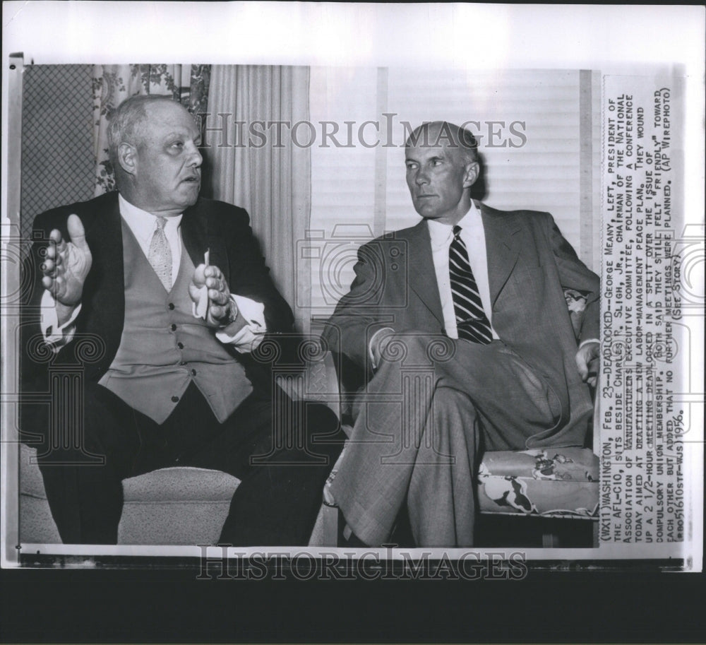 1956 Press Photo George Meany AFL CIO Chairman