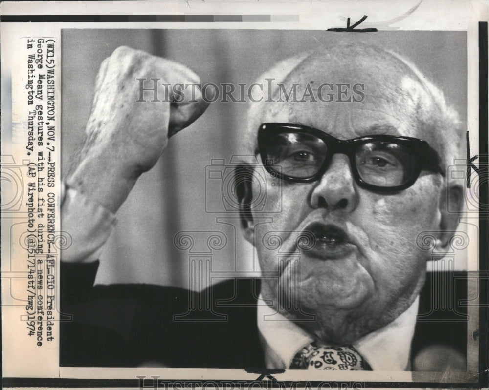 1974 Press Photo President George Meany Washington