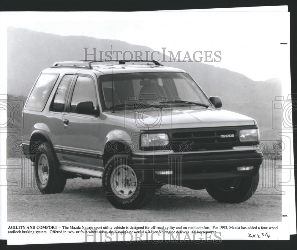 1992 Press Photo Mazda Navajo MX3 Model SUV Car