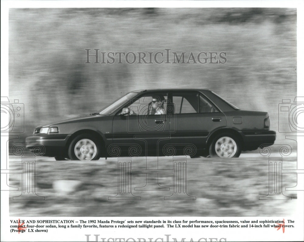 1992 Press Photo Mazda Protege LX Model Compact Sedan