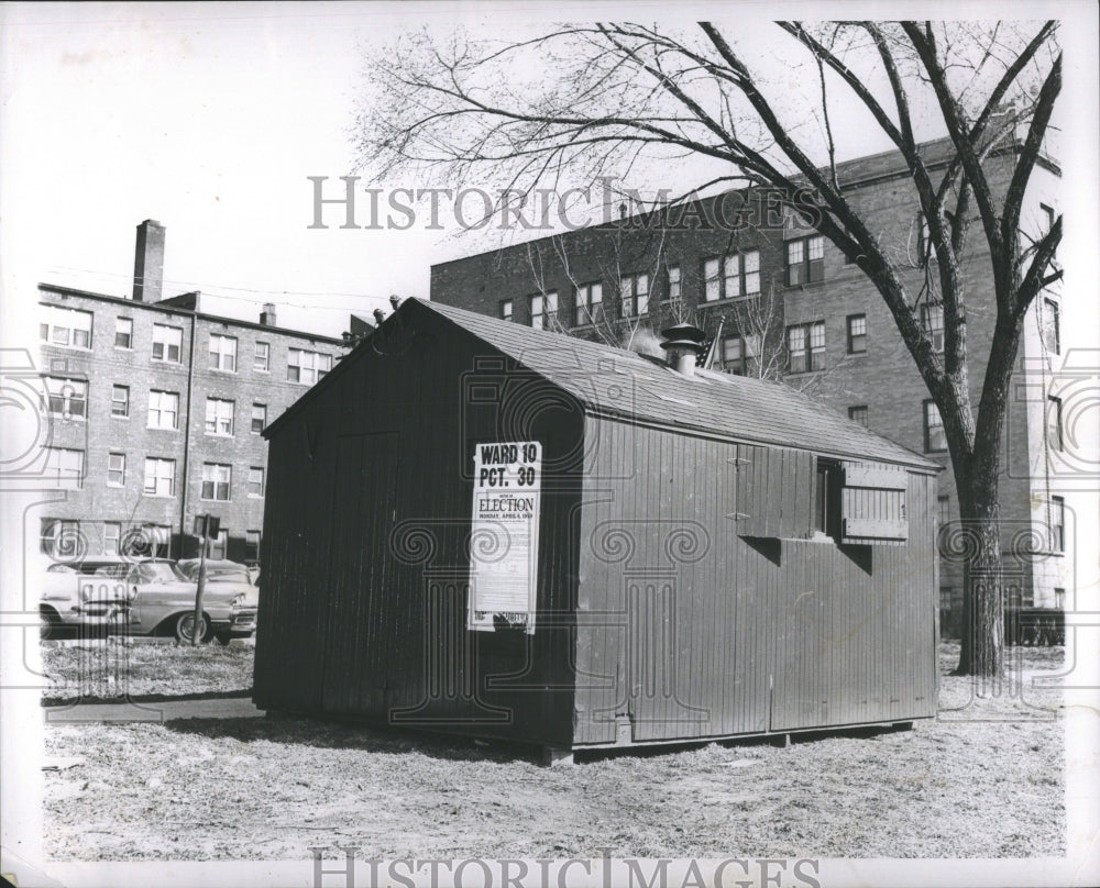 1959 Press Photo Elections voting booth