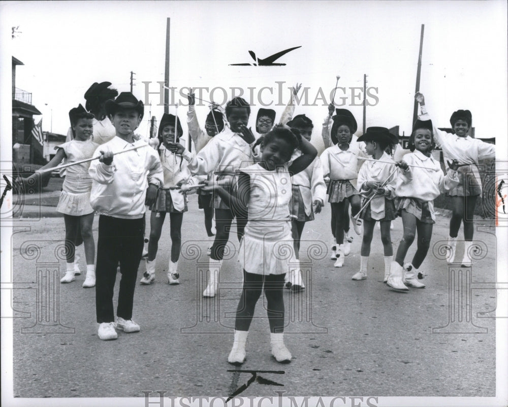 1967 Press Photo Falcon Drum Corps SW Detroit Parade