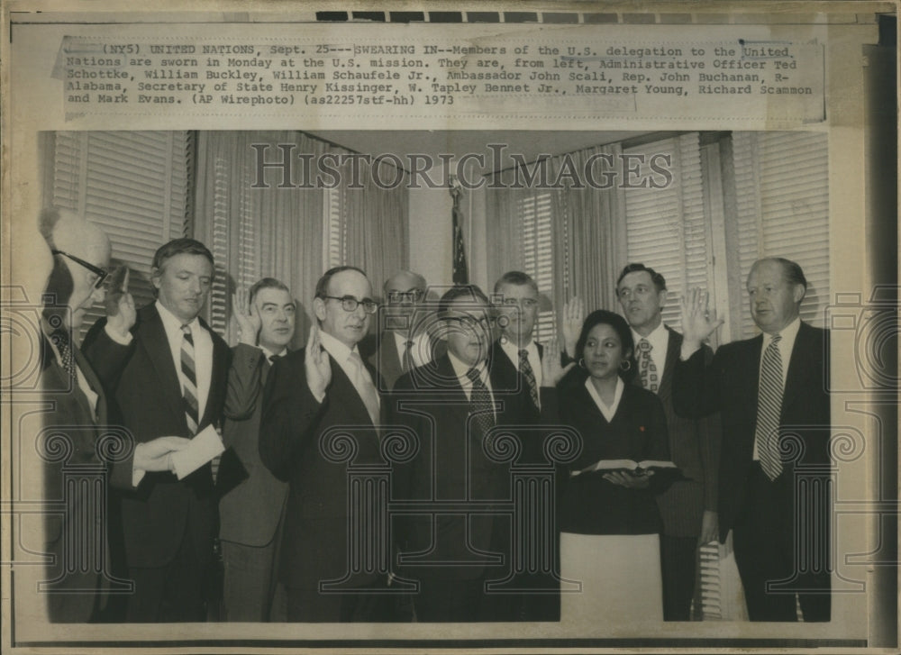 1973 Press Photo U.S.delegation to the United Nations