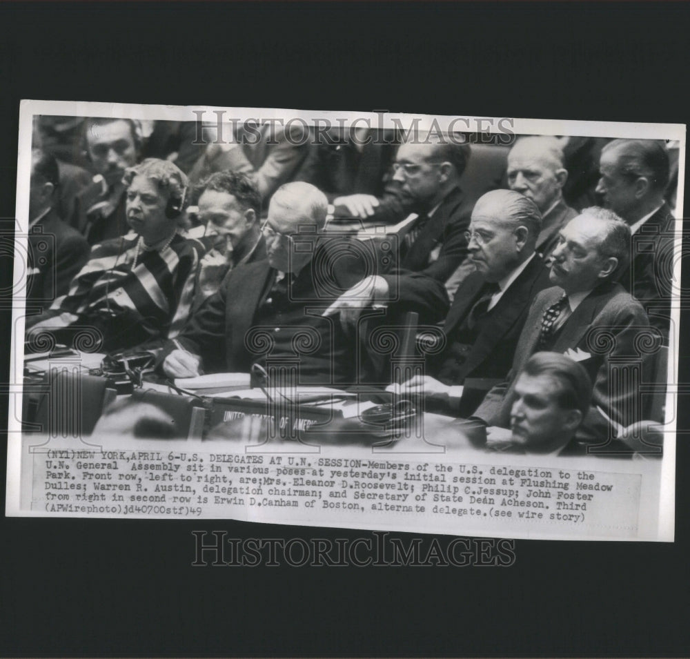 1949 Press Photo Delegates at U.N. Session