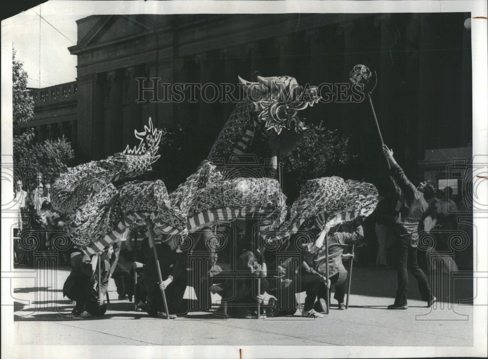 1976 Press Photo Science Industry Museum ChineeseDragon