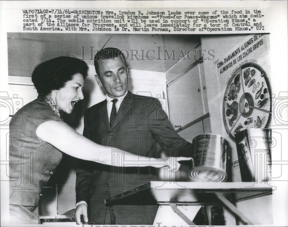 1964 Press Photo &quot;Food for Peace Wagons&quot;