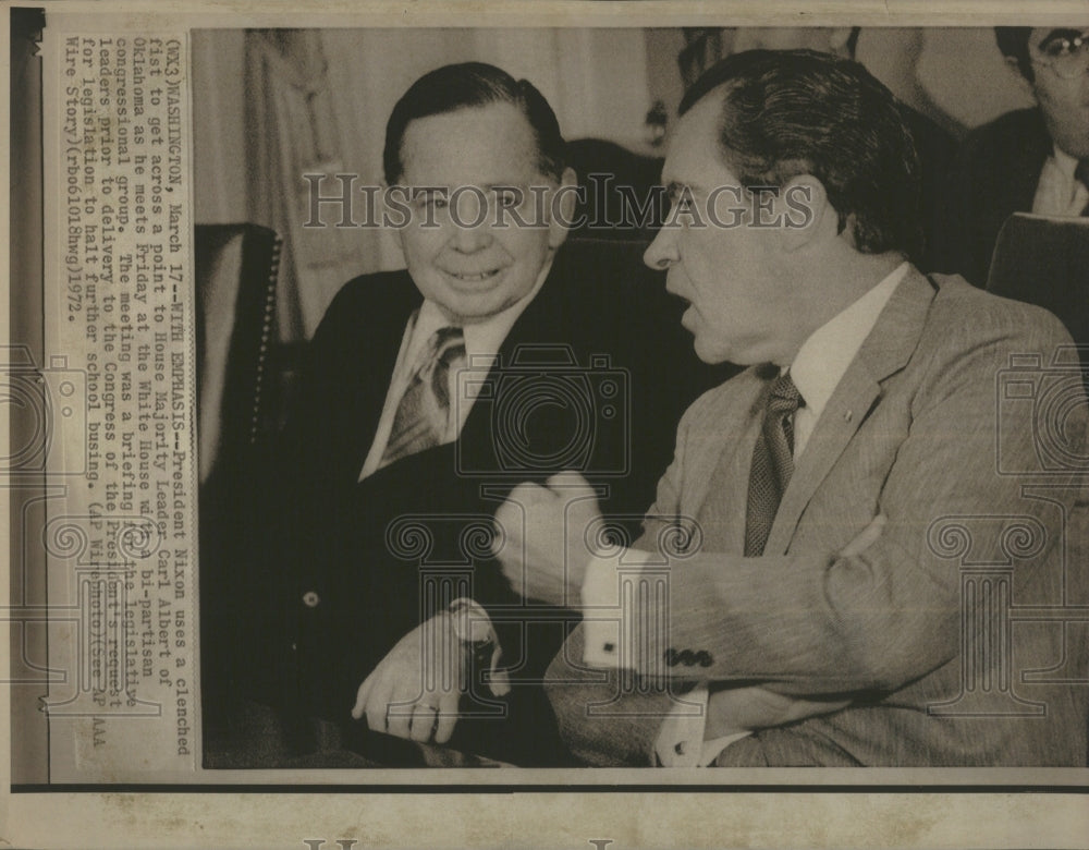 1972 Press Photo President Nixon Carl Albert Oklahoma