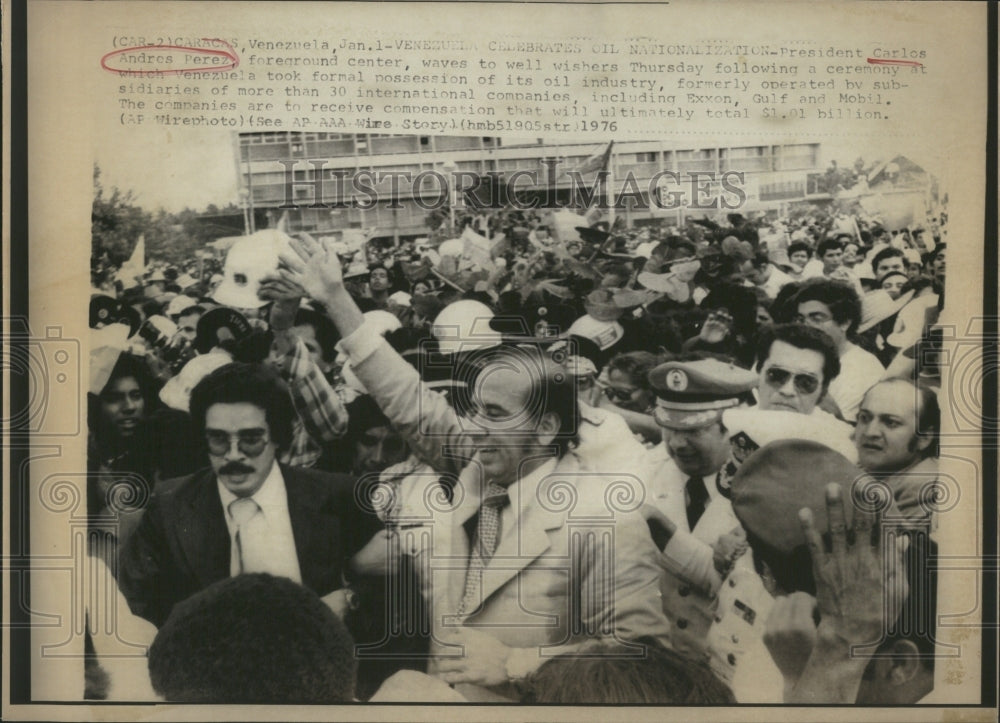 1976 Press Photo Carlos Andres Perez Gulf El Gocho