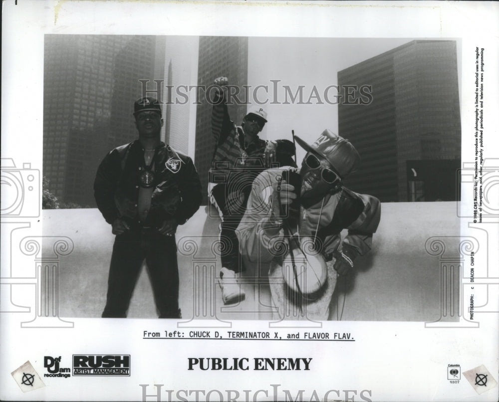 1991 Press Photo Public Anemy Chuck D Terminator X Flav